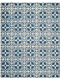 Safavieh Cambridge Collection CAM133G Handmade Wool Area Rug, 5 by 8 Feet, Navy and Ivory  