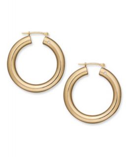 Signature Gold Diamond Accent Hoop Earrings in 14k Gold   Earrings   Jewelry & Watches