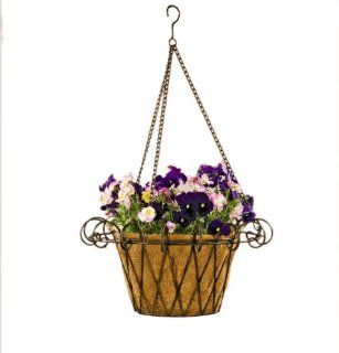 Deer Park BA131 French Hanging Basket with Cocoa Moss Liner : Hanging Planters : Patio, Lawn & Garden