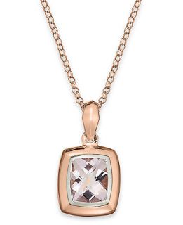 14k Rose Gold Necklace, Pink Amethyst Cushion Pendant (4 3/4 ct. t.w.)   Necklaces   Jewelry & Watches