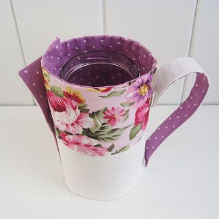 mauve floral jug jar wrap by the cotton potter