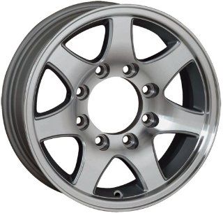 16x6 Sendel T02 Trailer Silver Machined Wheel Rim 8x165.1 8x6.5 0mm Offset 124.46mm Hub Bore: Automotive