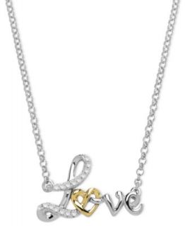 Diamond Necklace, Sterling Silver Diamond Love Pendant (1/10 ct. t.w.)   Necklaces   Jewelry & Watches