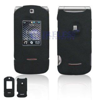 Motorola RAZR VE20 Black Rubber Feel Hard Case Cover w/Belt Clip 