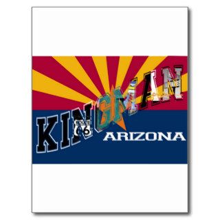 Kingman Arizona Flag Route 66 Postcard