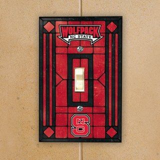 NCAA North Carolina State Wolfpack Red Art Glass Switch Plate Cover : Sports Fan Home Decor : Sports & Outdoors