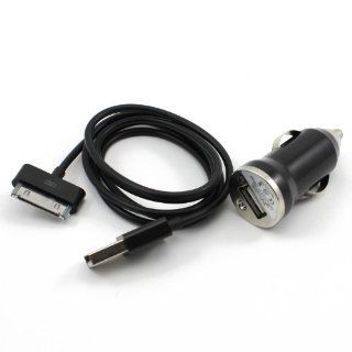 Black 2in1 USB Dock Data Sync Cable + Mini Car Charger Kit for iPod iPhone 3G 3Gs 4 4s: Cell Phones & Accessories