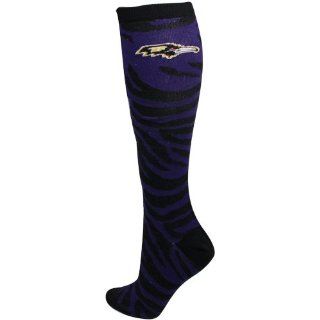 NFL Baltimore Ravens Ladies Zebra Print Tube Sock   Black/Purple : Sports Fan Socks : Sports & Outdoors