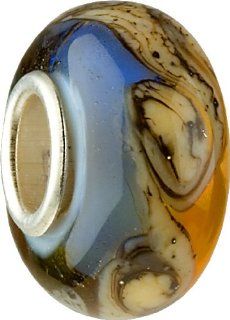 Authentic CHAMILIA OB 117 Analisa OCEAN WAVES Silver Murano Style Glass Bead Arts, Crafts & Sewing