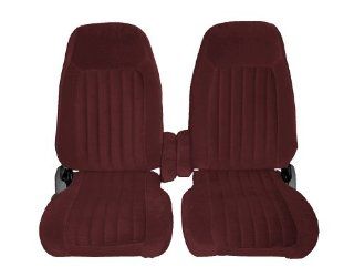 Acme U117L RE1086 Front Dark Red Leather Bucket Seat Upholstery: Automotive