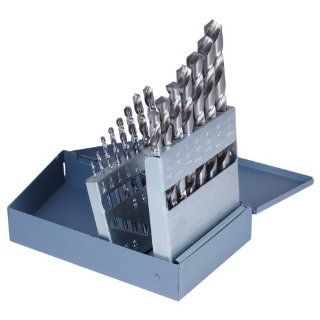 Cleveland C72199 CLE MAX 15 Piece High Speed Steel General Purpose Jobber Length Drill Bit Set, Uncoated (Bright) Finish, Round Shank, Spiral Flute, 118 Degrees Conventional Point, 1/16" to 1/2" Size: Industrial & Scientific