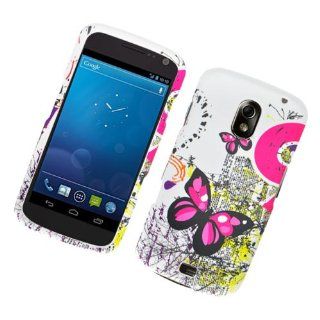 Eagle Cell PISAMI515R117 Stylish Hard Snap On Protective Case for Samsung Galaxy Nexus i515   Retail Packaging   Pink Butterflies Cell Phones & Accessories