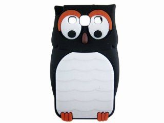 Stylish 3D Cute Owl Silicone Case Cover Skin for Samsung Galaxy S3 i9300 Black: Cell Phones & Accessories