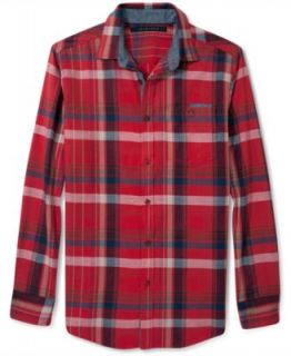 Sean John Big & Tall Shirt, Plaid Corduroy Trim Flannel   Casual Button Down Shirts   Men