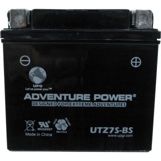 UPG Dry Charge Motorcycle Battery — 12V, 6 Amps, Model# UTZ7S-BS  Motorcycle Batteries