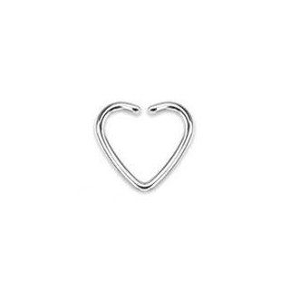 *16gauge Earring tiny Heart Captive Ring daith Jewelry 16 Gauge 3/8 Inch Heart Shaped Cartilage Earring tragus Jewelry niobium Heart Design Ear Cartilage Rook Tragus Helix Jewelry 3/8" 16g (SILVER): Jewelry