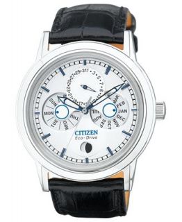 Citizen Mens Eco Drive Calibre 8651 Black Leather Strap Watch 41mm BU0030 00A   Watches   Jewelry & Watches
