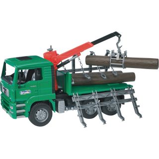 Bruder MAN TGA Timber Truck with Crane, 3 Logs, Model# 02769  Cars   Trucks