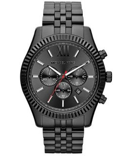 Michael Kors Mens Chronograph Lexington Black Tone Stainless Steel Bracelet Watch 45mm MK8320   Watches   Jewelry & Watches