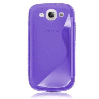 S Shape Flexible TPU Gel Case for the Samsung Galaxy S3 S III   Purple Cell Phones & Accessories