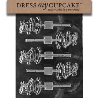 Dress My Cupcake DMCC109 Chocolate Candy Mold, Waving Santa Lollipop, Christmas Kitchen & Dining