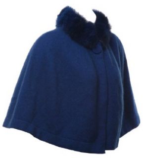 New Zealand Wool/Brushtail Possum Blend Fur Collar Cape at  Womens Clothing store