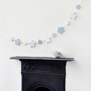 blue wooden star bunting by altered chic
