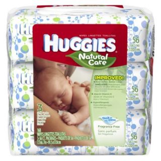 HUGGIES® Natural Care Baby Wipes 3 Pack (168