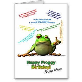 For Mum Lots of Froggy Jokes Birthday Card