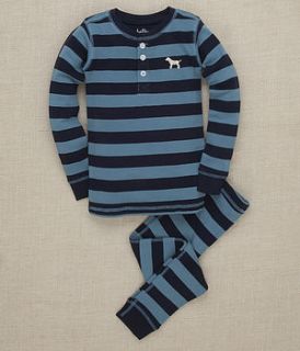blue striped labrador pyjamas by snugg nightwear