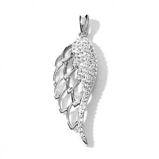 Crystal "Angel Wing" Sterling Silver Pendant
