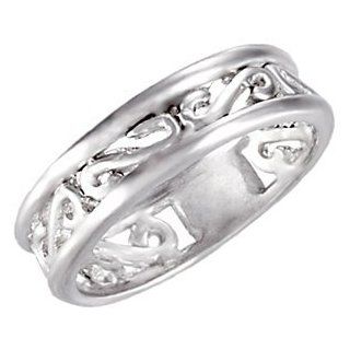 Sterling Silver Scroll Design Fashion Ring Size 6 Jewelry