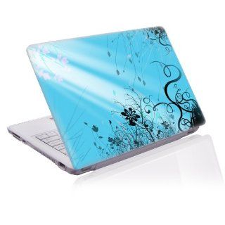 15.4" Taylorhe laptop skin protective decal blue floral with ray of sunshine: Computers & Accessories