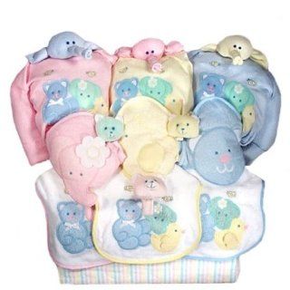 Baby Shower Gift Basket for Triplets (pink/yellow/blue (shown)) : Baby Keepsake Products : Baby