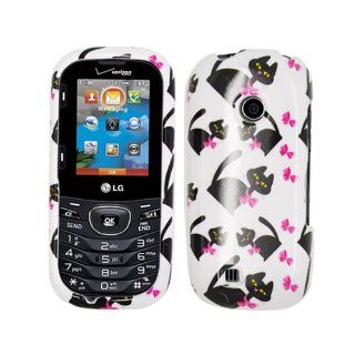 Hard Plastic Snap on Cover Fits LG VN251 UN251 Cosmos 2 Cat Bow Tie with White Glossy Verizon: Cell Phones & Accessories
