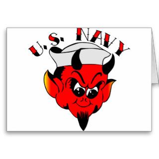 US Navy Lil Red Devil Old Skool Tattoo Greeting Cards