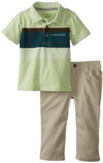 Calvin Klein Baby Boys Infant Polo with Pants, Aqua, 12 Months: Clothing