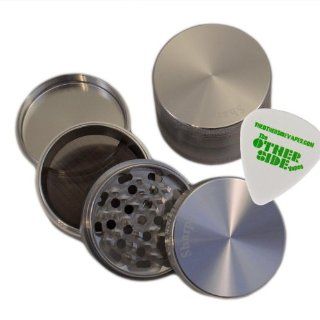 2.5"   Silver 4 Piece SharpStone Aluminum Herb Grinder + Custom Pollen Pick Bundle: Health & Personal Care