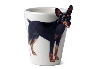 Miniature Pinscher MinPin Sculpted Ceramic Dog Coffee Mug  