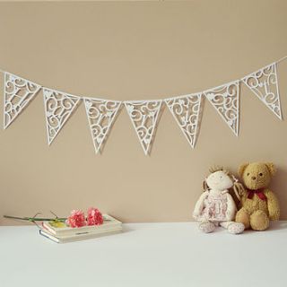 personalised hearts and swirls bunting by altered chic