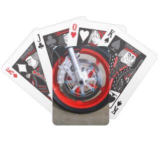 Motorcycles Motorcycle Wheel Red Rims Photo Card Decks