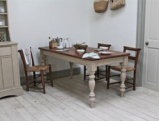 painted pine farmhouse kitchen table by distressed but not forsaken