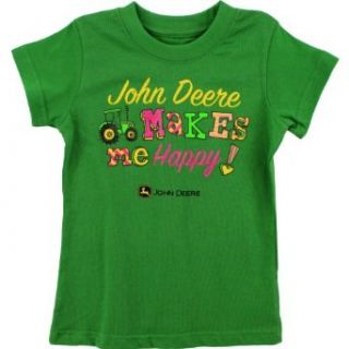 John Deere Girls "Makes Me Happy" T Shirt: Clothing