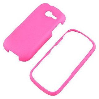 Hot Pink Rubberized Protector Case for Samsung Array M390 Cell Phones & Accessories