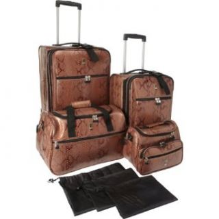 Travel Concepts Snakeskin 7 Piece Luggage Set (CARAMEL): Clothing