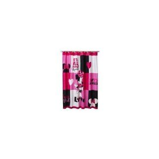 Officially Licensed Disney Minnie Mouse Fabric Shower Curtain   72 in x 72 in: Home & Kitchen