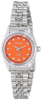Armitron Women's 75/5179ORSV Swarovski Crystal Accented Orange Dial Silver Tone Bracelet Watch: Watches