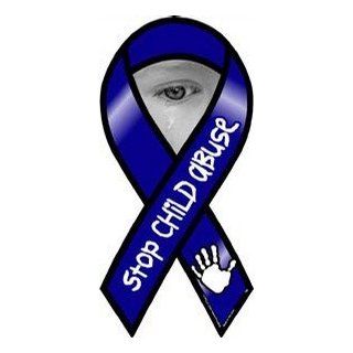 Stop Child Abuse Now Awarenesss 2 in 1 Ribbon Magnet: Automotive