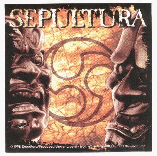 Sepultura   Stone Face with Logo Above   Sticker / Decal Automotive