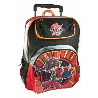 Bakugan Rolling Backpack   Bakugan Full size Wheeled Backpack ( Red ): Toys & Games